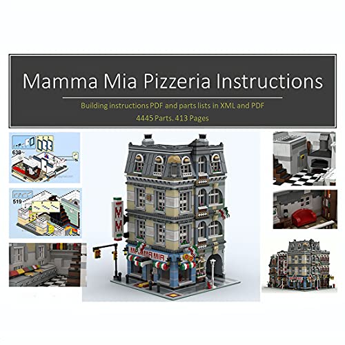SENG MOC-39491 - Juego de construcción modular de 4449 piezas Mamma Mia Pizzeria M1 Arquitectura de bloques de montaje, compatible con Lego