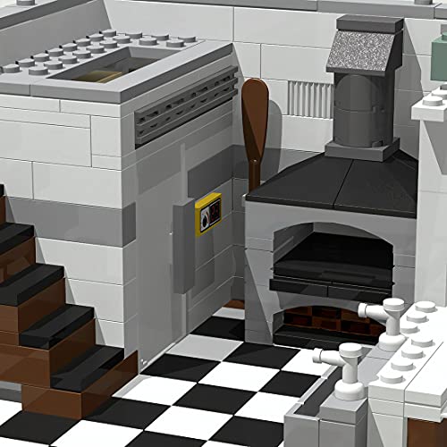 SENG MOC-39491 - Juego de construcción modular de 4449 piezas Mamma Mia Pizzeria M1 Arquitectura de bloques de montaje, compatible con Lego
