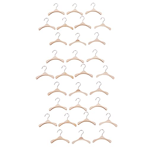 Sharplace Perchero de Madera para Ropa, Perchero, Acabado Natural, para Muñecas Kurhn, Paquete de 30
