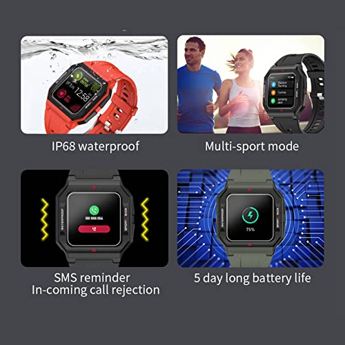 Shiwaki Reloj Inteligente Bluetooth FT10 para teléfonos Android y teléfonos iOS Smartwatch Pantalla IPS de 1,3 Pulgadas podómetro Monitor de sueño Seguimiento - Verde