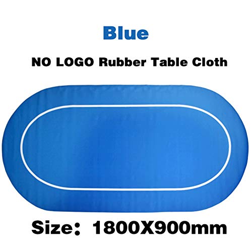 SIJI Poker de Mesa portátil Top 180 * 90cm Mesa Azul paños de Goma NO Logo NO Impresión Texas Hold'em Baccarat ficha de póker de la Estera de Tabla Oval de Goma Poker Gambing Mat tapete de Juego