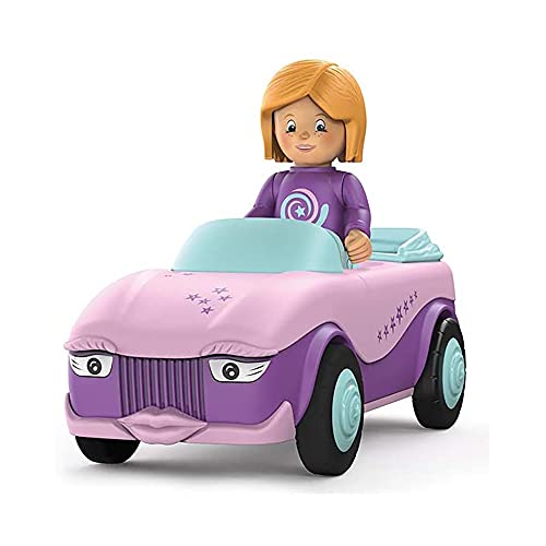 SIKU Toddys by 0102, Betty Blinky, Vehículo de 2 piezas, Interconectable, Incluye figura móvil, Motor de fricción de alta calidad, Rosa/Lila, 18+ meses, multicolor (Sieper GmbH