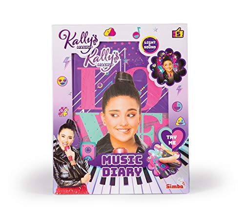 Simba 109413005 Kally's Mashup – Diario musical – 66 páginas – Diario íntimo con cubierta luminosa y funciones sonoras – Pilas incluidas