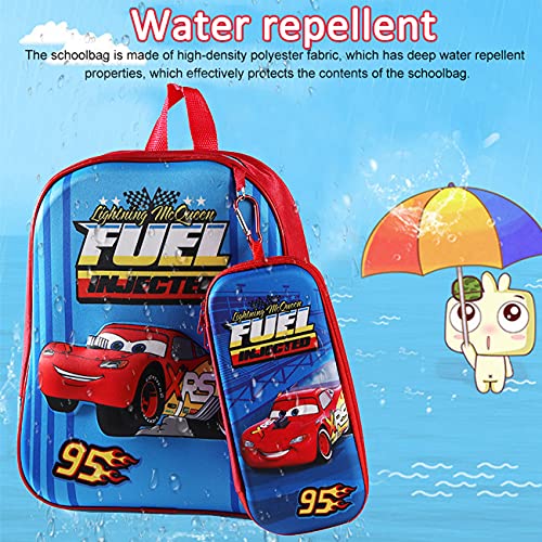 simyron Mochila Car McQueen 3D Mochila Escolar para niños Impermeable Libro de Jardín de Infantes Ajustables Mochila de Libro de Escuela Primaria 26*21*9.5cm