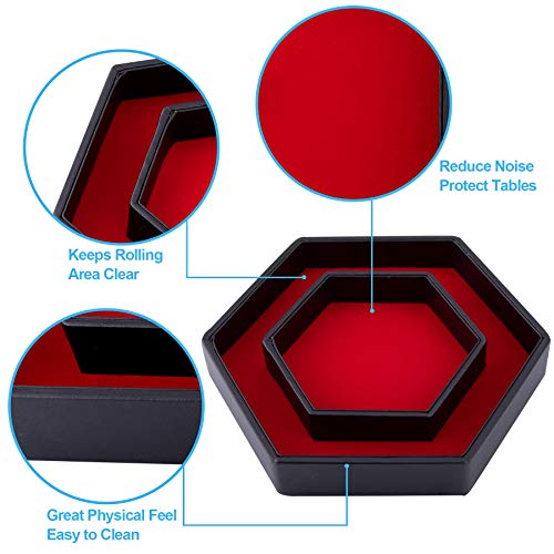 SIQUK Bandeja Dados Cuero PU y Terciopelo Tablero Dados para DND RPG Juegos de Mesa, Rojo