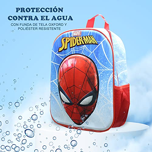 Skyline Mochila Escolar 3D, Spiderman, Mochila Infantil para Niños, 25x31x10 CM, Mochila Poliéster+EVA, Material Escolar, Vuelta al Cole, Ideal para Niños