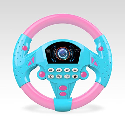 SM SunniMix Juguete del volante, controlador de conducción simulado de conducción simulada de coches, para cochecito - Rosado