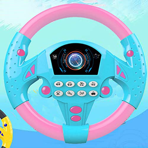 SM SunniMix Juguete del volante, controlador de conducción simulado de conducción simulada de coches, para cochecito - Rosado