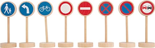 Small Foot Small foot-11736 Set de Señales de Tráfico,, Madera, Accesorios para vehículos y Trenes, a Partir de 3 años. Toys (11736)
