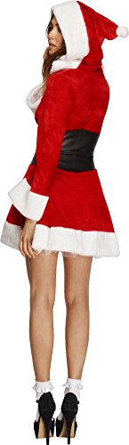 Smiffy'S 36988L Disfraz Fever De Mamá Noel, Vestido Con Capucha Y Enagua Adjunta, Rojo, L - Eu Tamaño 44-46