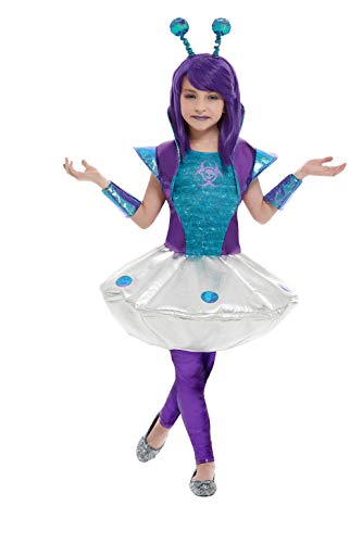 Smiffys 51042M - Disfraz de niña alienígena, talla M, color plateado