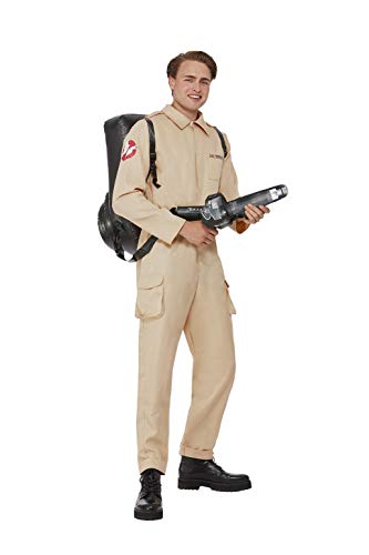Smiffys Officially Licensed Ghostbusters Men's Costume Disfraz oficial de Cazafantasmas para hombre, color beige, XL-Size 46 Inch-48 Inch (52571XL)