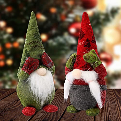 Sombrero A Rayas con Barba Y Muñeco De Peluche Adornos Navideños Adornos De Muñeco De Pareja Rojo Gris Adornos Navideños En Varias Escenas De Casas De Hotel
