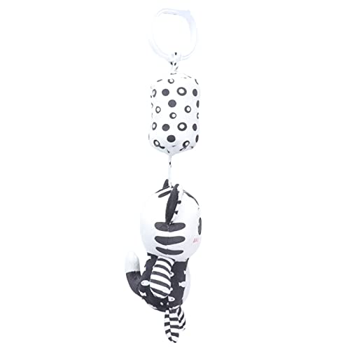 Sonajeros Colgantes de Felpa Y Campanillas de Viento, Sonajeros Colgantes de Frutas los Juguetes para Bebés Atraen la Atención Emoción Relajante para el(Campanas de viento de gato blanco y negro)