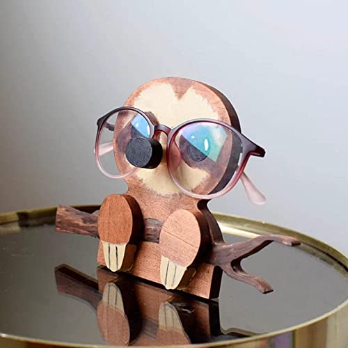Soporte para gafas de animales - Divertidos soportes de exhibición para gafas - Soporte de madera para gafas con forma de búho y perro Corgi de animales - Adornos de exhibición de gafas para el hogar
