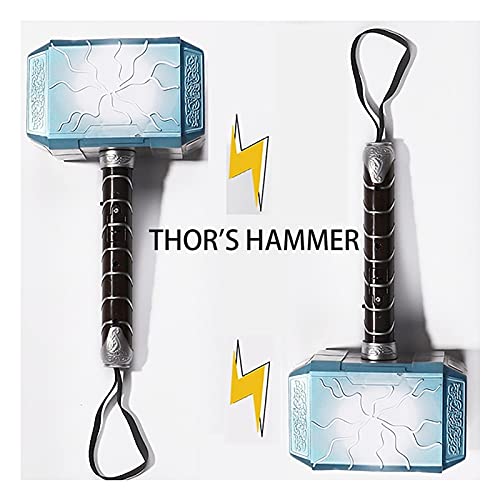 SPOTOR Thor Hammer Accesorios De SuperhéRoe PVC Martillo De Thor con LED Luz Y Sonido Coleccionistas Cosplay Disfraz de Arma Vengadores 28cm Juguetes Interactivos para Padres E Hijos