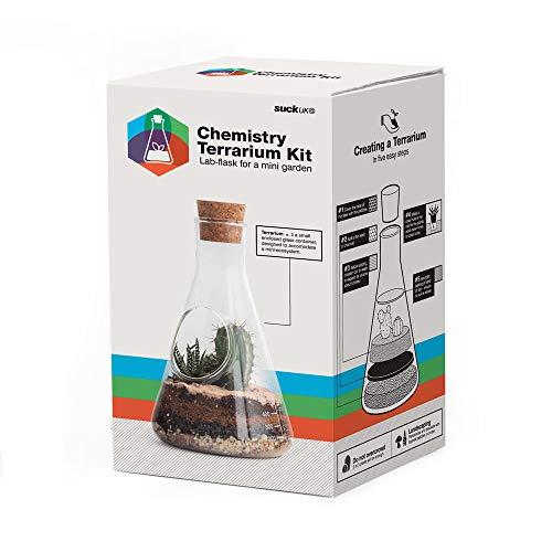 SUCK UK Chemistry Terrarium Kit Terrario de Laboratorio, Claro, 22.5x12x12 cm
