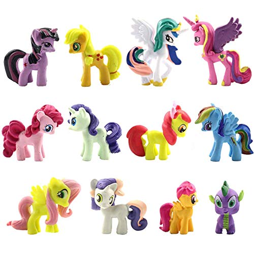 SZWL 12 piezas/set de adorno para tarta, juego de minifiguras de unicornio, suministros para fiesta de cumpleaños, figuritas para cupcakes, suministros para decoración de tartas para fiestas