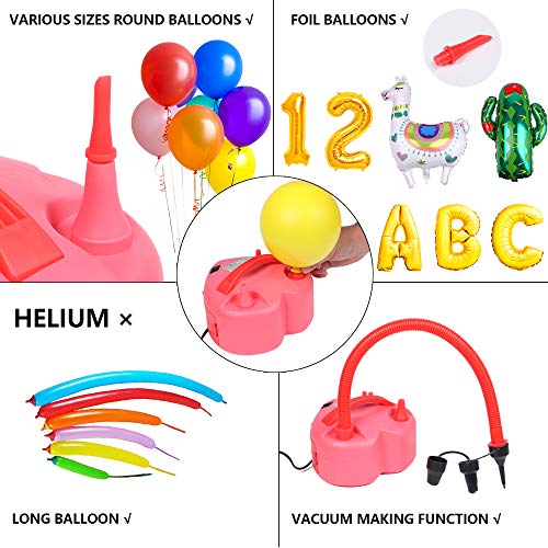Tacobear Inflador de Globos Electrico Portátil Corazón diseño Doble Boquilla Bomba de Globo Eléctrica Inflador de Globos para Fiestas, Bodas, cumpleaños, Actividades y decoración de Fiestas