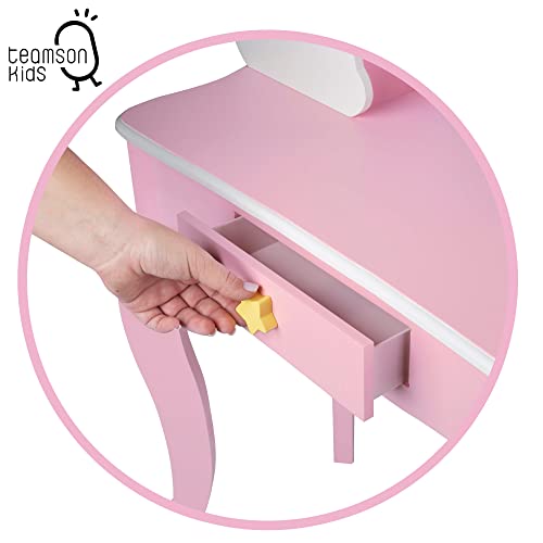 Teamson - Tocador juguete de madera con taburete Teamson (85397)