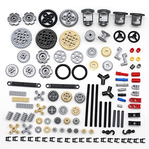 Tewerfitisme Juego de piezas de repuesto técnicas, piezas individuales para engranajes, equipos, piedras, técnicas, bloques de sujeción, juego compatible con Lego Technic
