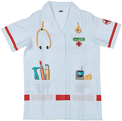 Theo Klein 4614 Bata de médico, Disfraz de alta calidad, Medidas: alrededor de 55 cm de largo, Juguete para niños desde 3 hasta aprox, 6 años