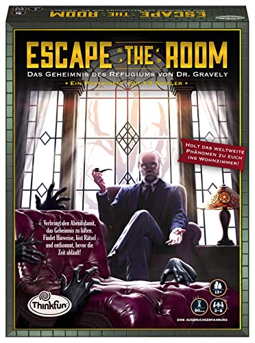 ThinkFun - 76310 - Escape The Room: el Secreto del Refugio del Dr. Gravely, ¿Puede Resolver Todos los Secretos y misterios? Un Juego de Escape para Principiantes?