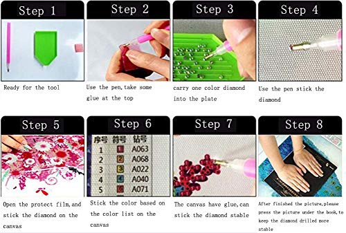 TianMai DIY 5D Kit de Pintura Diamante Bordado de Diamantes Pintura Pegada Por Número Kits Stitch Craft Kit Decoración Etiqueta de La Pared - Dos Lobos De Nieve, 30x40cm