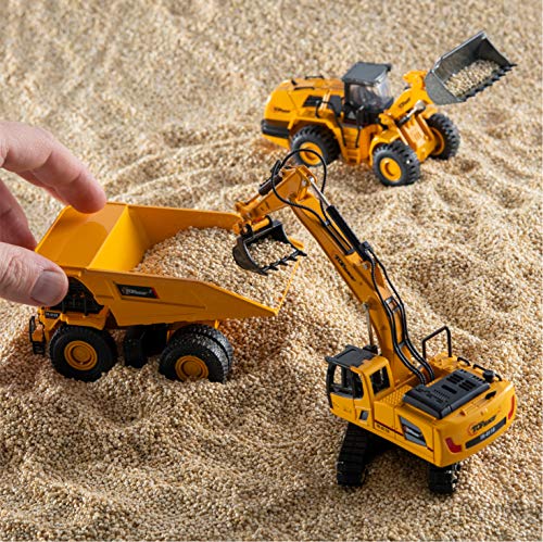 Top Race TR-123D Excavadora de construcción fundida a presión, camión volquete y Modelos de Carga Frontal, Juguetes en Hermosa Caja de Regalo, niños Adultos a Partir de 3 años (Juego 123D 3)
