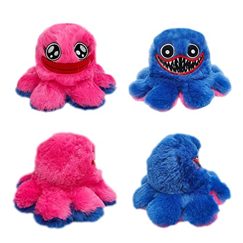 Toy Scholar Octopus Plushie Reversible / Pieuvre Peluche Reversible, Reversible Pulpo Felpa / Poulpe Reversible | Mood Octopus Plushie, Flip Pulpus Felpa, Flippy Pulpo, Peluche Reversible Calamar