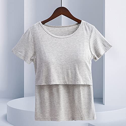 TOYANDONA 1pc Maternity Lactancia Materna Chaleco prenatal posparto Pajama ( Gray )