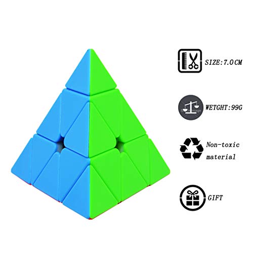 TOYESS Pyraminx Stickerless ,Speed Cube 3x3 Magic Cube Triángulo Piramide Rompecabezas Niños & Adulto