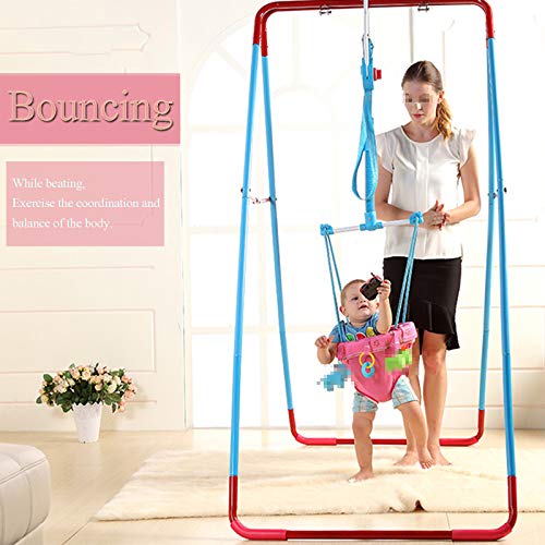 TWW Marco De Salto De Fitness para Niños con Columpio De Rebote para Niños, Rompecabezas De Bebé Coaxial De Interior, Silla Colgante De Juguete De Rebote,Púrpura,A