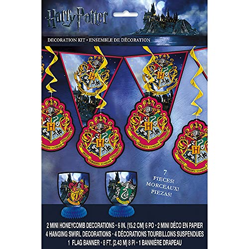 Unique Party 59081 Kit de Decoración de Harry Potter Conjunto de 7, Multicolor, Talla Única