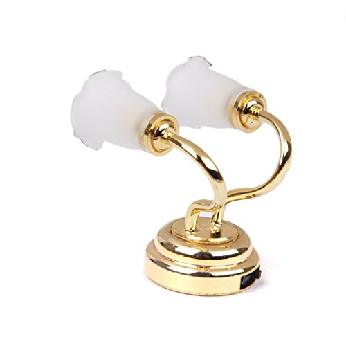 Varadyle 1:12 LED Luz lampara de Pared de Cabeza Dobles en Miniatura de casa de munecas