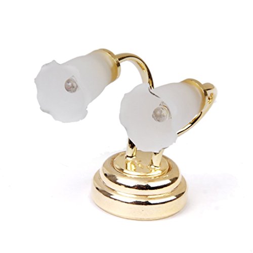 Varadyle 1:12 LED Luz lampara de Pared de Cabeza Dobles en Miniatura de casa de munecas