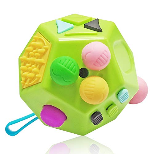 VCOSTORE Cubo de Juguete de 12 Lados, Cubo de descompresión con Dedo sensorial, Alivia el estrés y la ansiedad, Juguetes para niños y Adultos con Autismo