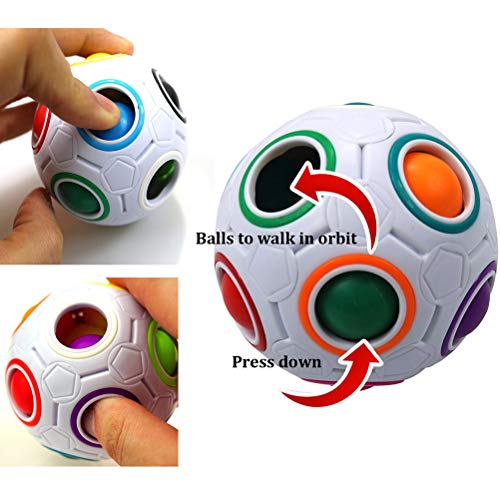 Vintagen Rainbow Spheric Ball Puzzle Cube 3D Puzzle Twist Toy Rompecabezas Juguete de Regalo para niños