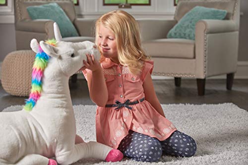 Wild Republic - Peluche Gigante de Unicornio, diseño de Cuddlekins Jumbo, Color Blanco, 76 cm