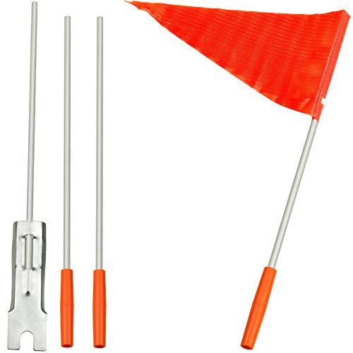 Winfred 2Pcs Bicicleta Banderín, Seguridad Bandera para Bicicleta, Asta de Bandera Triangular para Hacer la Bicicleta Más Visible Naranja Color Distinto Proteción de Niños Niñas