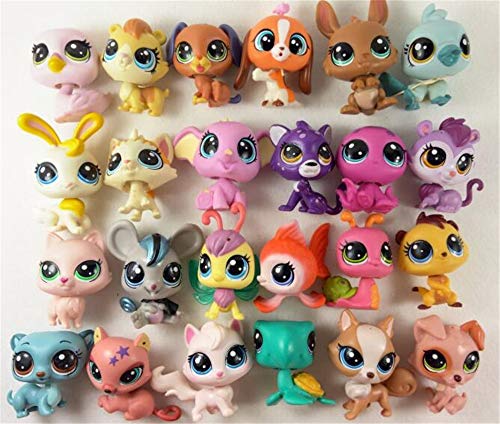 WooMax 5 Piezas Littlest Pet Shop Toys LPS Toys Cute Stands Cat Dog Old Rare Original Figure Animal Collection Kitten Collie Spaniel