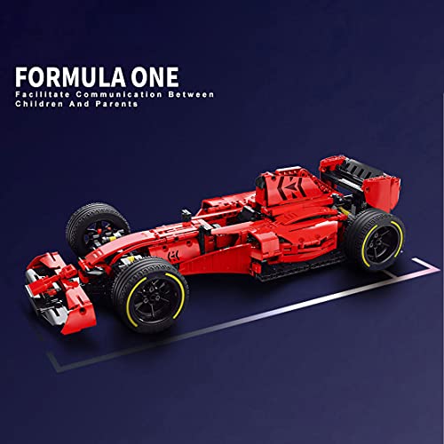 WWEI Juego de bloques de construcción para coche de carreras de Fórmula 1 F1, 1138 piezas rojas de 18 K, modelo deportivo con bloques de sujeción, compatible con Lego Racers 8386 Ferrari F1 Racer