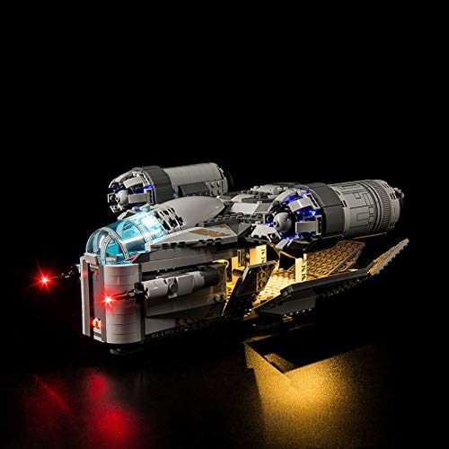 WWEI Juego de iluminación LED para Star Wars The Mandalorian The Razor Crest 75292 con 3 modos de luz LED, compatible con LEGO 75292, sin set Lego