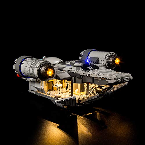 WWEI Juego de iluminación LED para Star Wars The Mandalorian The Razor Crest 75292 con 3 modos de luz LED, compatible con LEGO 75292, sin set Lego