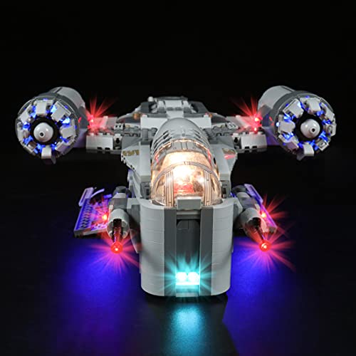 WWEI Juego de luces LED con mando a distancia para 75292 Star Wars Mandalorianos Razor Crest, compatible con Lego 75292 (sin set Lego)