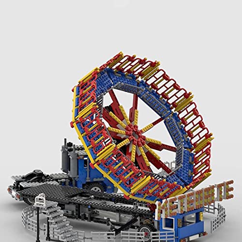 YDK Fairground Meteorite Ride Ladrillos Modelo Compatible con la montaña rusa Lego 10261, MOC DIY Construction Collection Building Toyy, MOC-80218 (2062 piezas) (versión estática (sin motor))