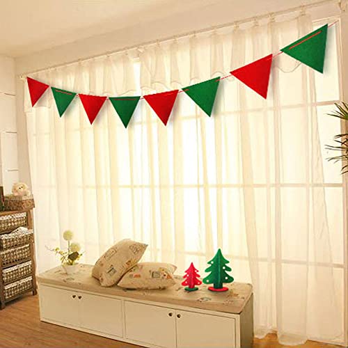 YHSW Feliz Navidad Banner Garland Banners Banderas Bunting Decoraciones Árbol Elk Medias con Letras Patrón de triángulo para decoración Interior y Exterior