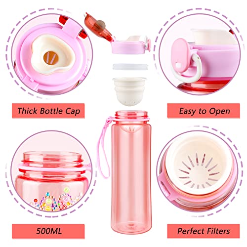 Yojoloin Botella Agua Deporte Kit Juguetes Manualidades Niños Regalo Niñas 5 6 7 8 9 10 años Botella de Agua Personalizada Infantil con Bolsa para Colegio Cumpleaños(500ML)