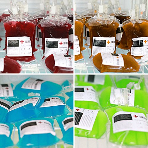 Yosoo 380 ml Bolsa de Beber Sangre de Halloween de PVC Bolsa de Bebidas Bolsa de Sangre Bolsa de infusión Sistema de infusión Gel de Ducha Bolsa de donantes de Sangre artículos de Broma