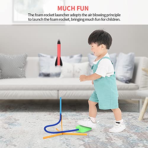 YuounsYuan Cohete Juguete Juegos Exterior NiñOs Jardin Contiene 3 Lanzacohetes De Espuma Reutilizables Coloridos Juegos De Regalo para Niños Adecuados para Todos Los Lugares